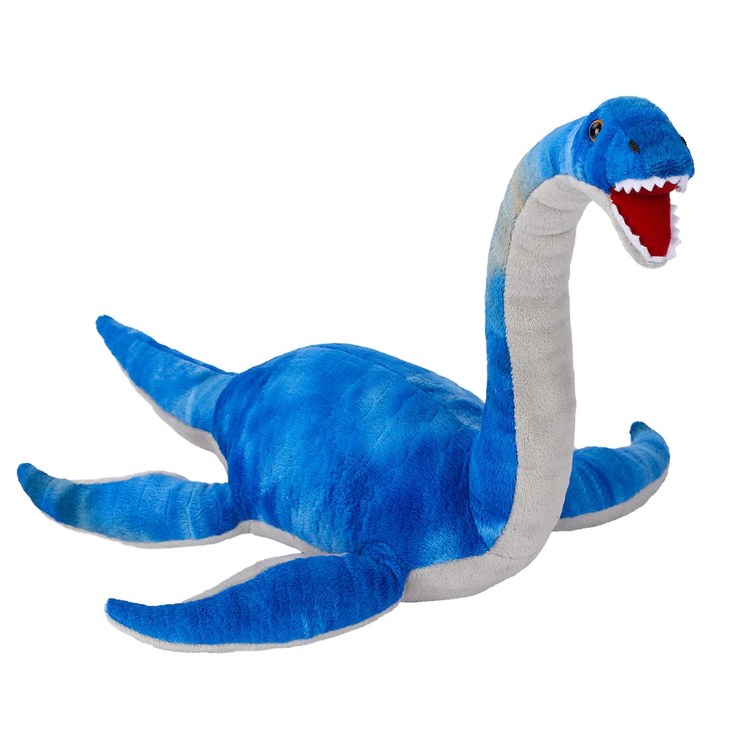 AULUDA Plesiosaurus Plush Toy, Dinosaur Stuffed Animal Throw Plushie Pillow Doll, Soft Blue Fluffy Friend Hugging Cushion - Present for Every Age & Occasion