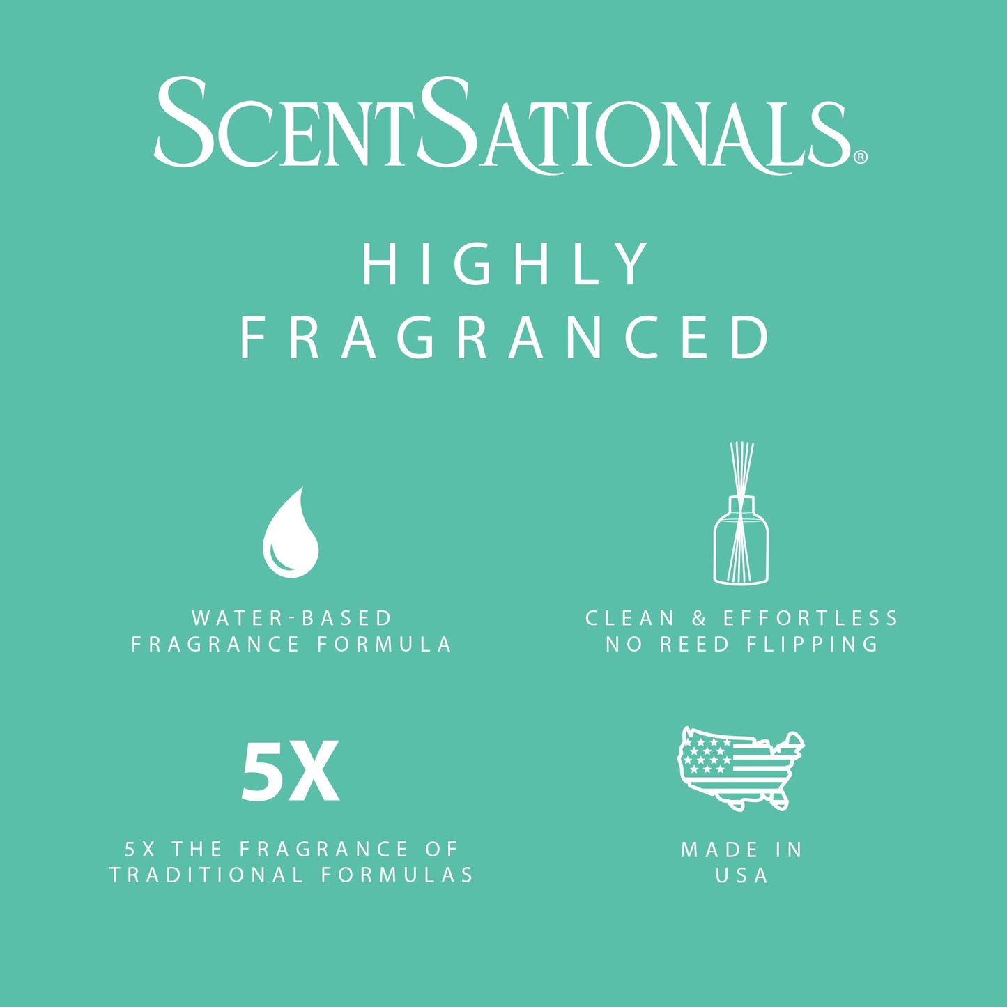 ScentSationals Water-Based Reed Diffuser - White Pine & Eucalyptus - 5 FL OZ Aromatherapy Reed Diffuser