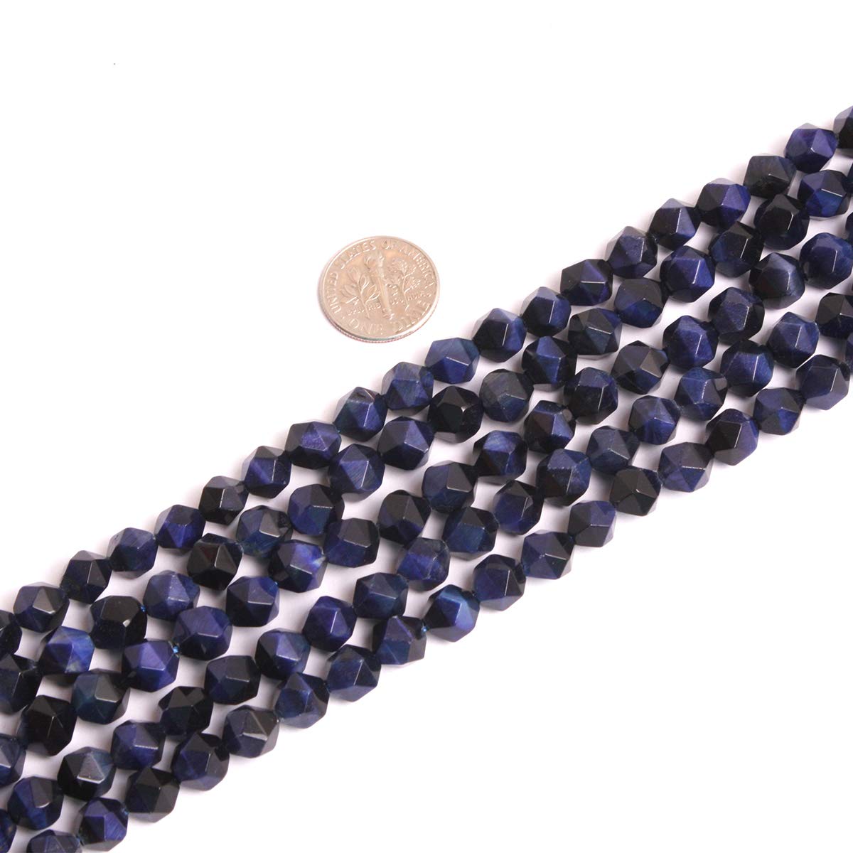 GEM-Inside 6mm Kyanite Gemstone Loose Beads Faceted Dyed Blue Cambay Crystal Energy Stone Power for Jewelry Making 15" (Blue Lapis, 8mm)