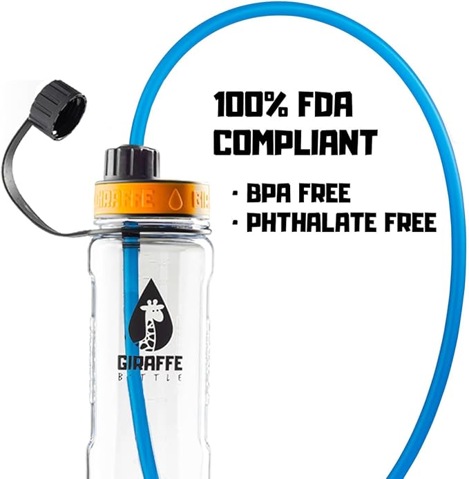 Giraffe Bottle Journey Hydration System, Clear Tritan Bottle, 36 inch / 92 cm Journey Straw