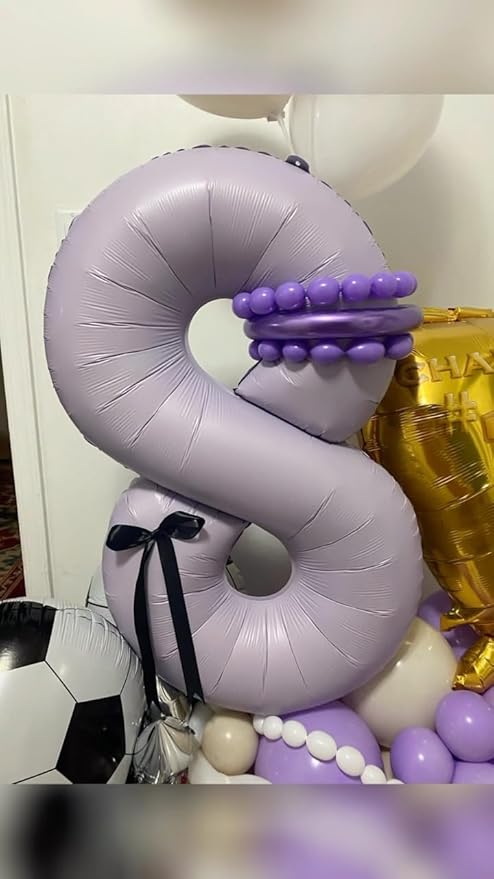 Lilac 3 Balloon, Number Balloons 40 Inch, Lavender 3rd Birthday Decorations for Kids Girls Women Party Supplies for Party Decorations, Number 3 Balloon