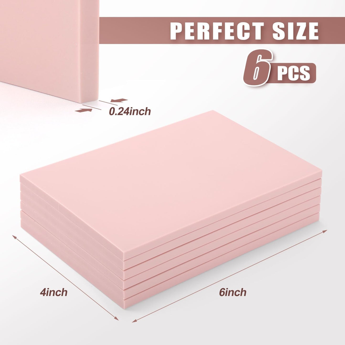Bobblebro Linoleum Blocks for Printmaking Supplies - 6PCS 4”x6”Rubber Linocut Block Printing Kit for Stamp Carving, Soft Relief Printing Linoleum for DIY Crafts & Art Projects