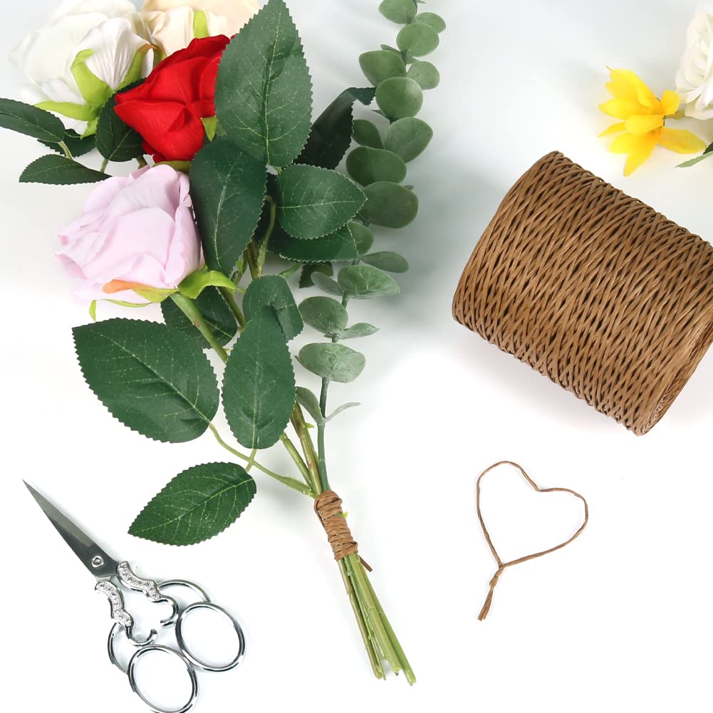 Brown Floral Wire, 656 Feet 2mm Paper Covered Bind Wire for Floral Bouquets, Flower Crowns, Wreath Making, Christmas Ornaments, Wedding Decorating, Crafts
