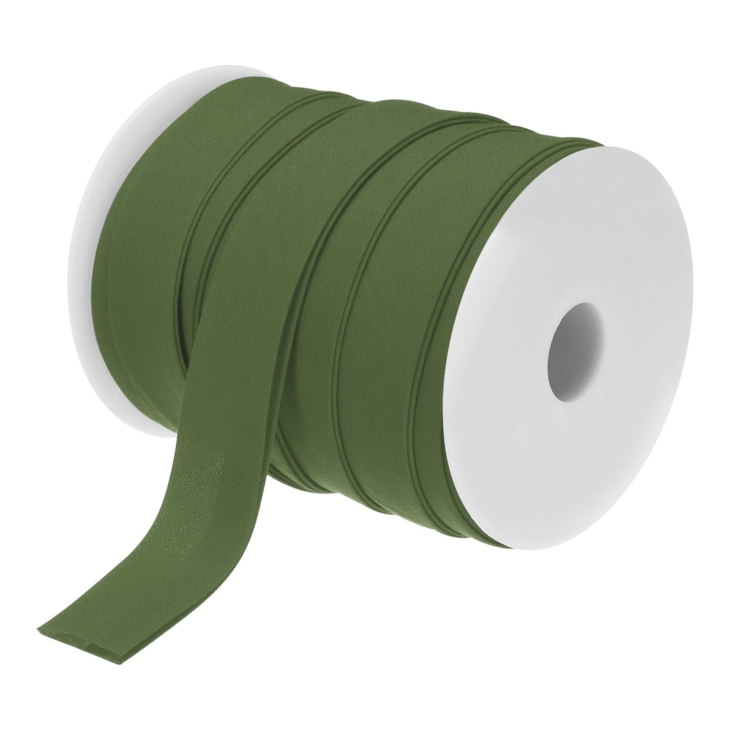 MECCANIXITY 1 Inch Double Fold Bias Tape Polyester Continuous Bulk Bias Tape for Sewing,Seaming Quilting Hemming Binding Crafts (Dark Green 25 Yards)