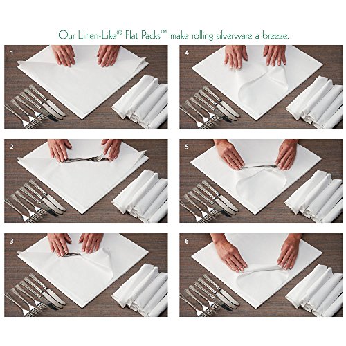 Hoffmaster 125028 Linen-Like Flat Pack Premium Napkin, 16" Length x 16" Width, White (Case of 500)