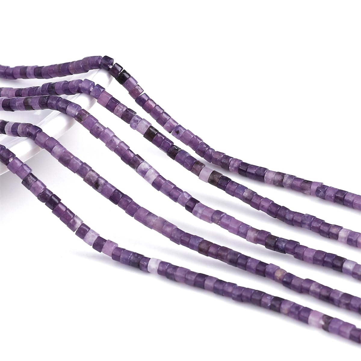 BEADIA Natural Amethyst Spacer Beads Caps Flat Round Loose Beads for Beading Jewelry Making 3mmx2mm 38cm