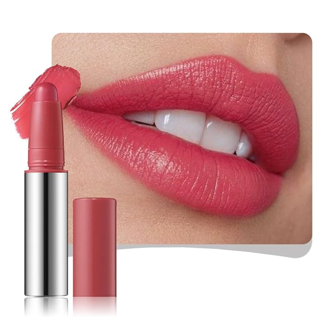 Rose pink Matte Lipstick Crayon - High Pigment Creamy Formula, Waterproof Long Lasting, Smooth Glide Application, Non-Sticklipstick, Ultra Thin Lightweight, Velvet Matte Lip Feel for Women 05#