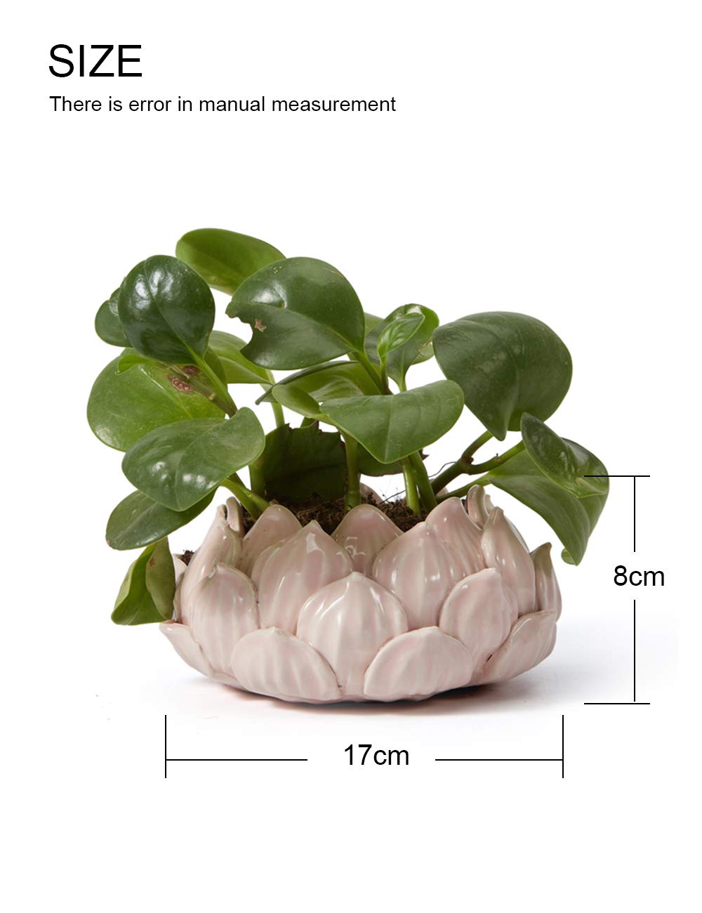 SEINHIJO Indoor Planter Ceramic Succulent Cactus Pot Flower Gift Modern Decor Art for Living Room Office Home Pink 7.1inch