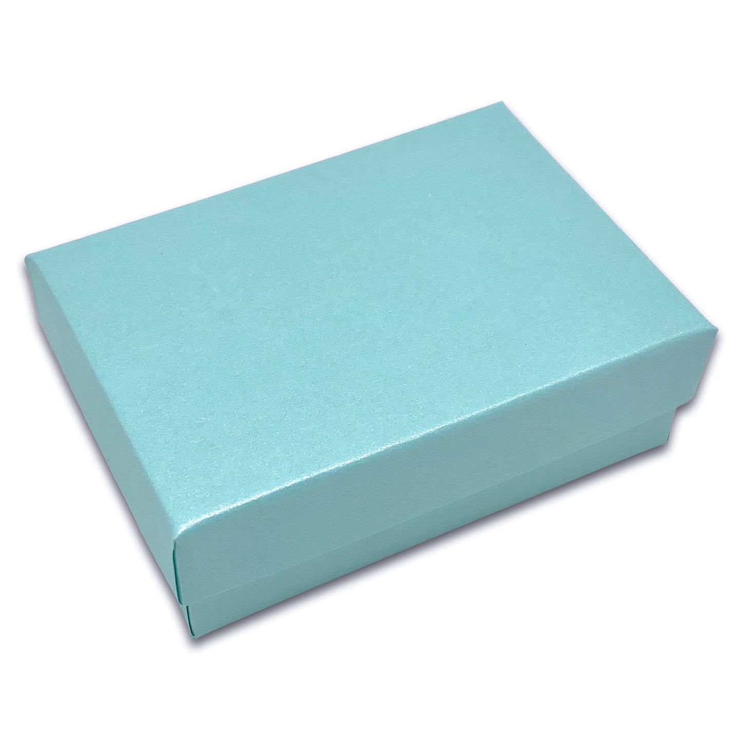 TheDisplayGuys - 25-Pack #32 Cotton Filled Cardboard Paper Jewelry Boxes Gift Case - Pearl Teal (3.3" x 2.3" x 1.0") - for Shipping or Storage