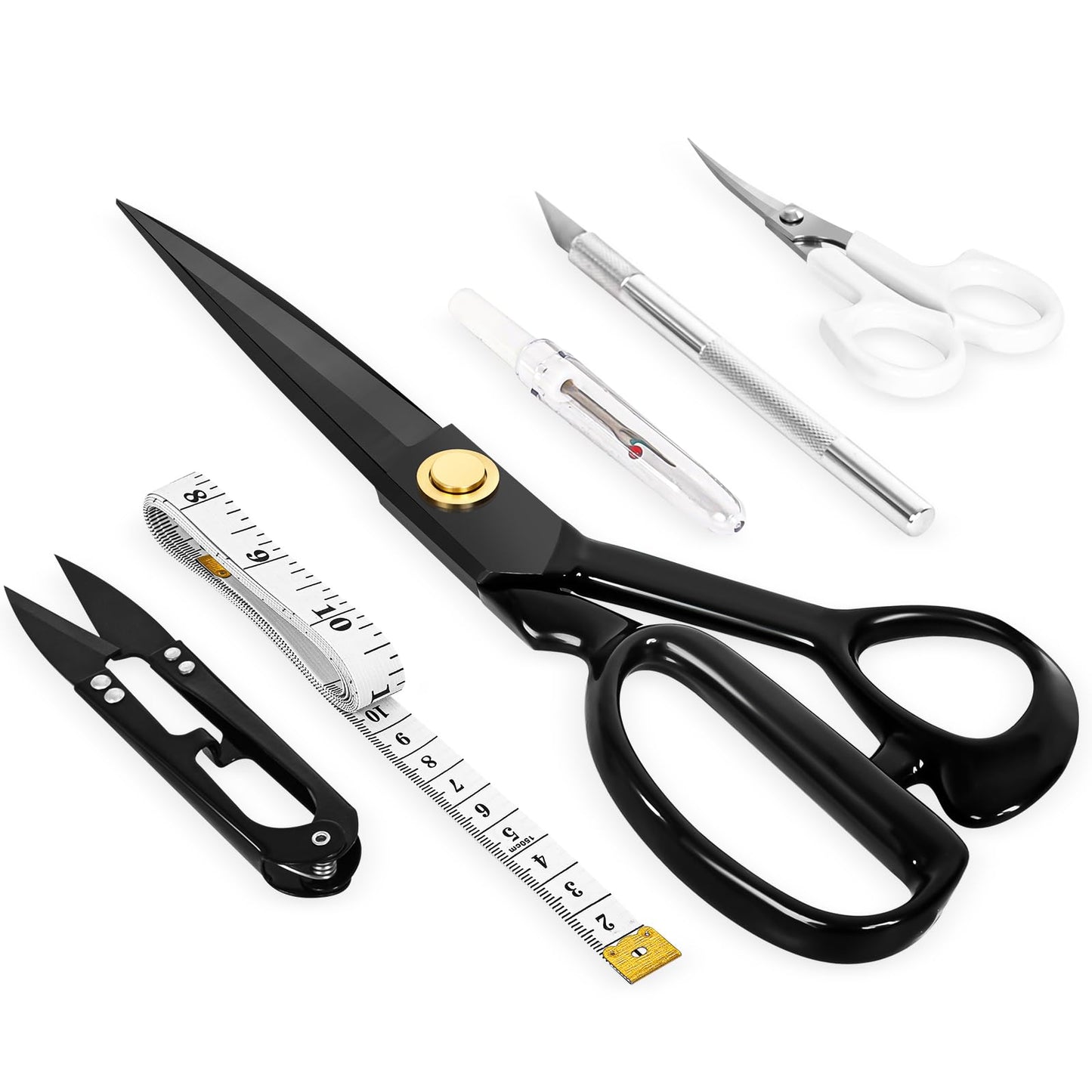 Professional Tailor Scissors 9 Inch - Fabric Scissors Heavy Duty, Sharp Sewing Shears for Cutting Fabric, Leather, Home, Office, Artists, Dressmakers
