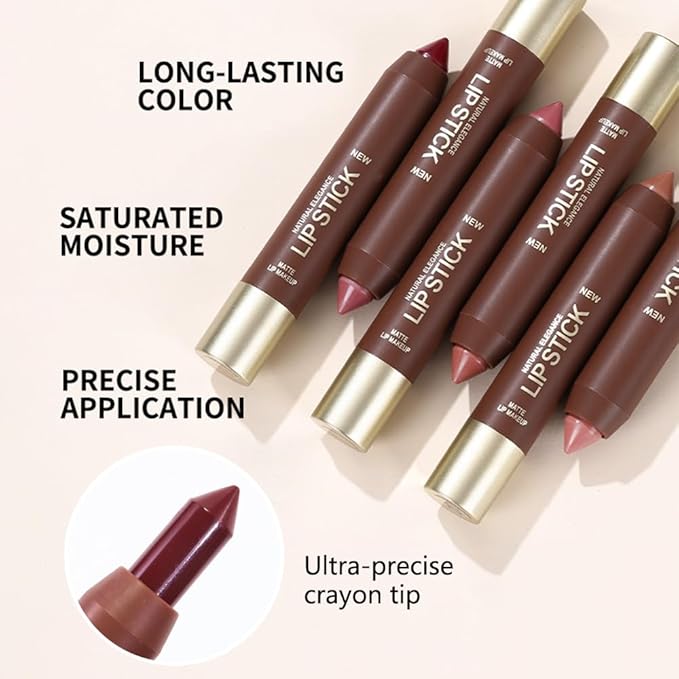 Rose Pink Matte Lipstick Crayon for Women, 24 Hour Lipstick Lip Liner Pencil Long Lasting Waterproof Smudge Proof, Vegan & Cruelty-Free, Neutral lip liner marker Easy Application Full Coverage B01#
