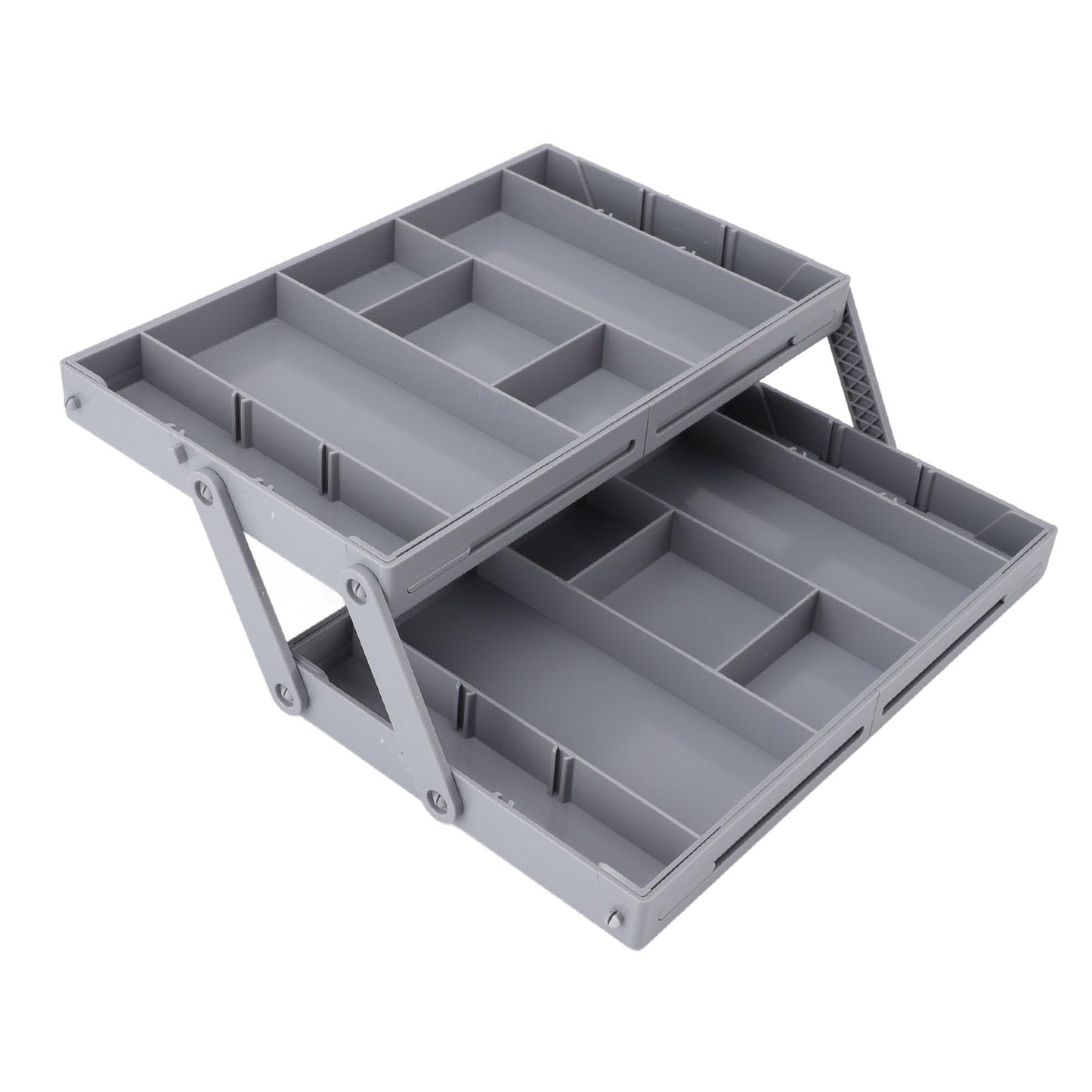 Fockety Drawer Organizer, Multi Level Collapsible Drawer Organizer with Adjustable Compartments, Expandable Desk Organizer Trays for Jewelry, Makeup, Silverware Storage Organizer (2