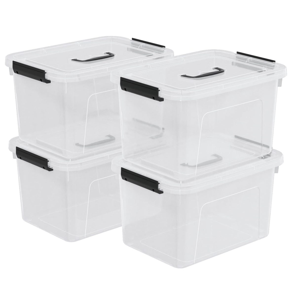 4 Pack Plastic Storage Containers with Lids (4 Count)