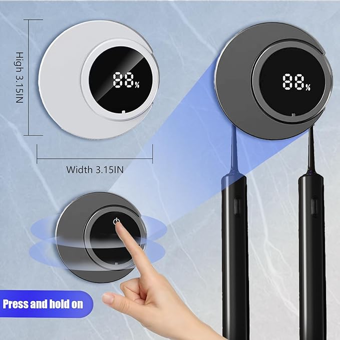 Smart Toothbrush Holder & Wall Mounted Toothbrush Holders, LED Automatic Sensing Toothbrush Cleaner for Home and Travel (Black)