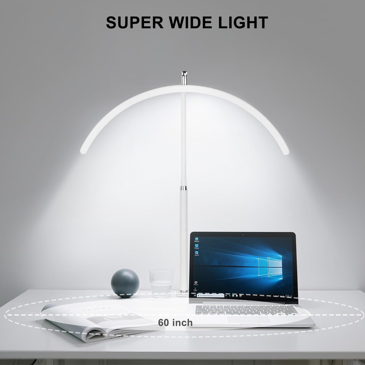 ZEKAHOV Professional Half Moon LED Desk Light for Nail Techs & Artists – Flexible Gooseneck Lamp with Clamp, 3 Color Modes & 5 Brightness Levels for Manicure, Tattoo, Beauty Work