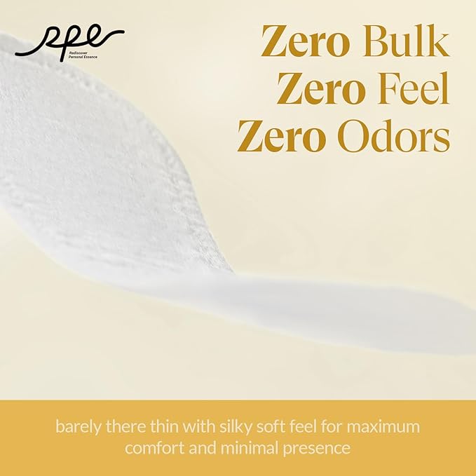 100% Organic Panty Liners for Women, Ultra Thin Cotton Cover, Regular Pantiliners, Light Absorbency, Unscented Barely There Pantie Liners, Individually Wrapped (Regular Liner, Size 1, 40ct)