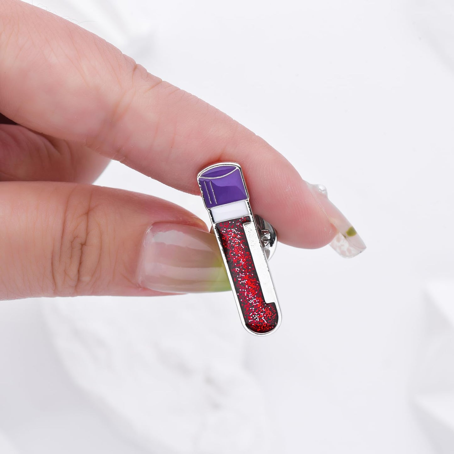 Dr's gift Blood Test Tube Brooch Enamel Lapel Pin for Chemists Scientists Laboratory Themed Badge Gift for Medical Worker Scientist Student