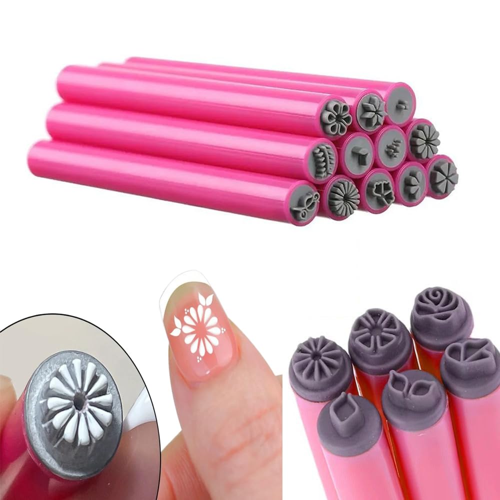 15pcs Nail Art Stamp Pen Set,Nail Art Flower Stamp Pen,Nail Stamper Nail Art Tools with Different Patterns,Nail Point Graffiti Dotting Liner Pen Tools for Home & Salon Nail DIY