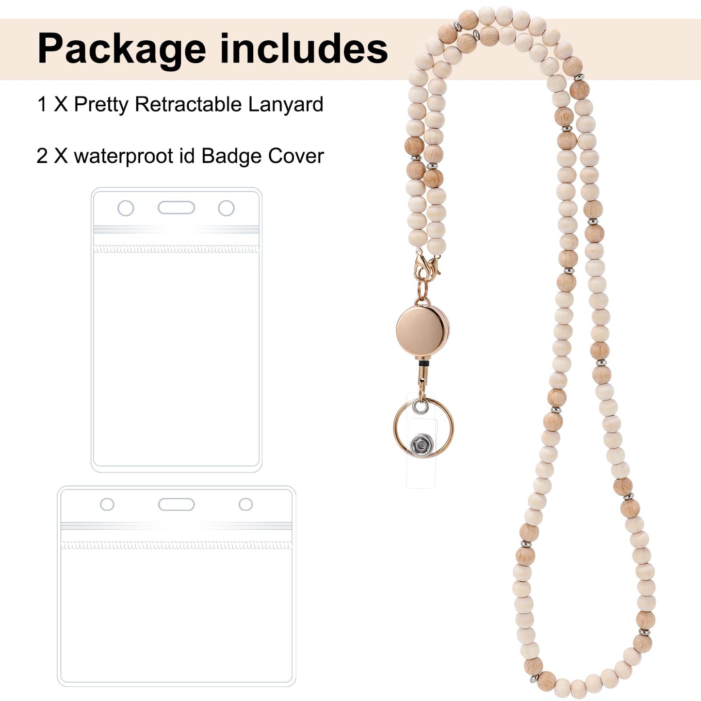 Retractable Lanyard for Badges & Keys, No Need to Take Off Badge Holder, Adjustable ID Card Holder with Breakaway Clasp for Teachers, Nurses, Office, Event Staff (Cute Designs)