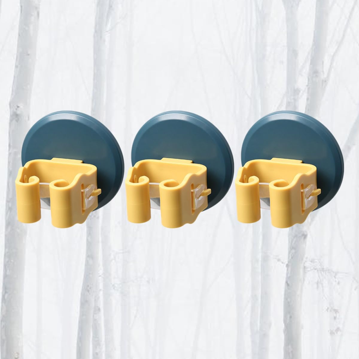 Mop and Broom Holder Wall Mount Suction Cup Clamps