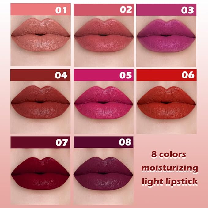Coral Red Matte Lipstick for Women, Long Lasting Waterproof Transfer-Proof Vegan, 24 Hours Moisturizing Glossy Shine Lip Gloss, Lipstick Palette Beauty Products Makeup All-Day Formula A02#