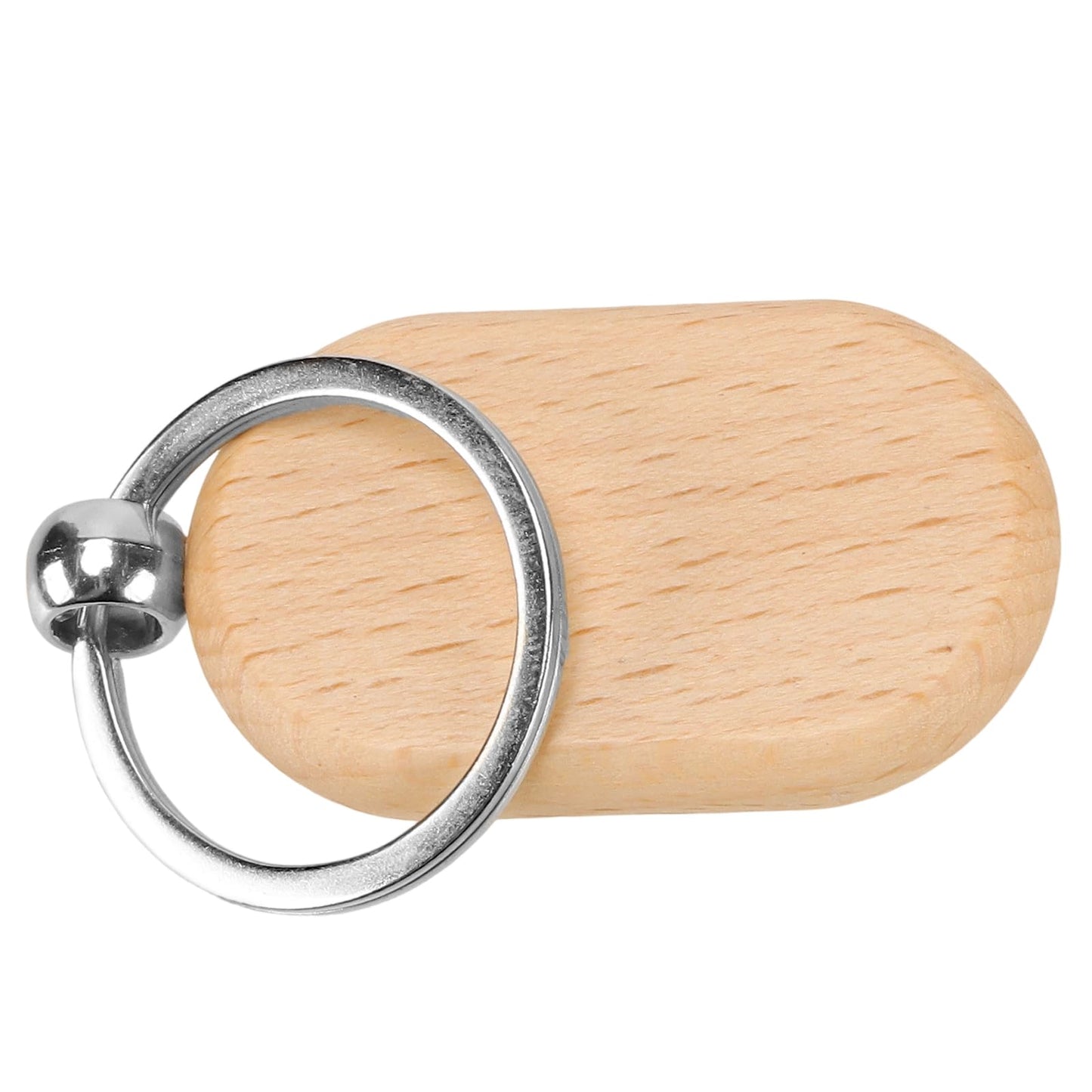 SEHOI 100 Pieces Unfinished Wooden Keychain Blanks,Wood Key Rings Bulk for Laser Engraving and DIY Craft Gift Making,Rectangular