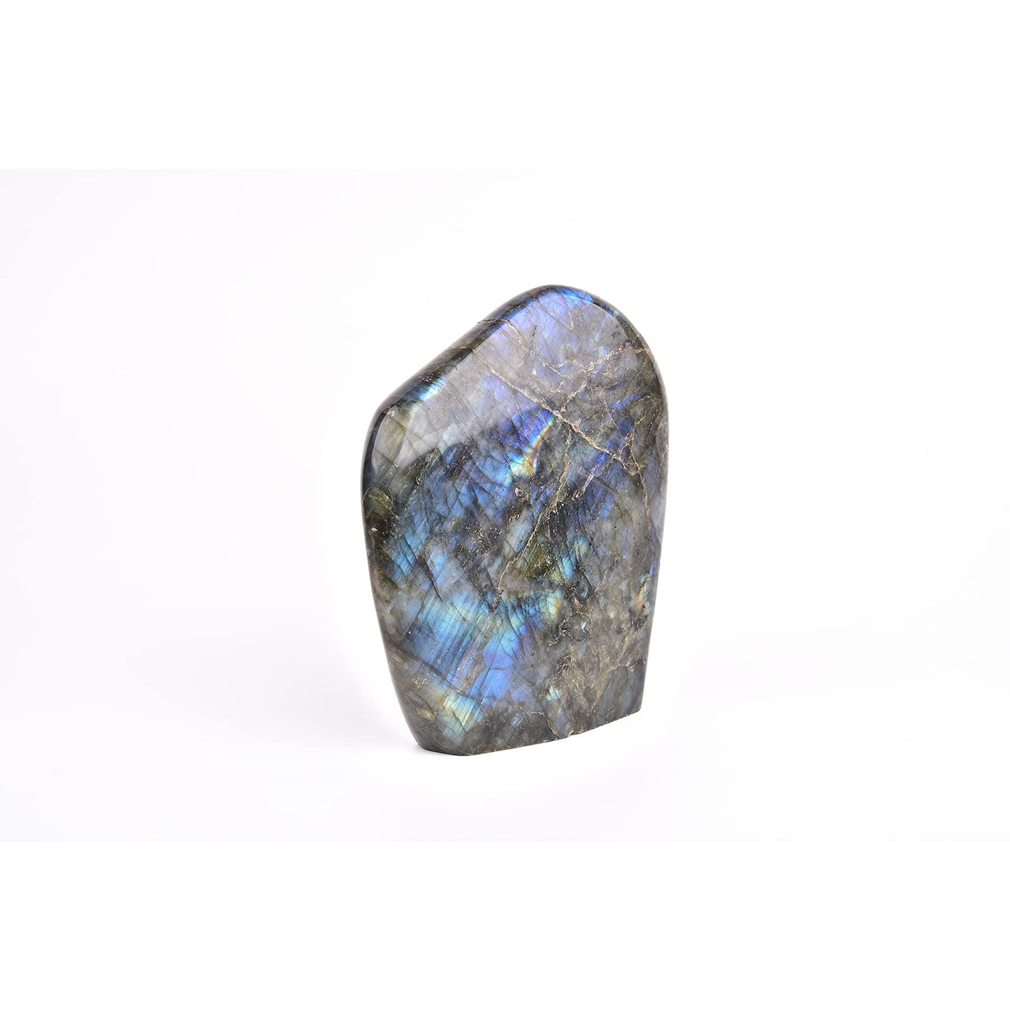JIC Gem Labradorite Palm Stone Crystal,100% Natural and Handcrafted, Irregular Polished Healing Crystal Gemstones,Worry Stone with Healing & Calming Effects (0.8-1 Lb)