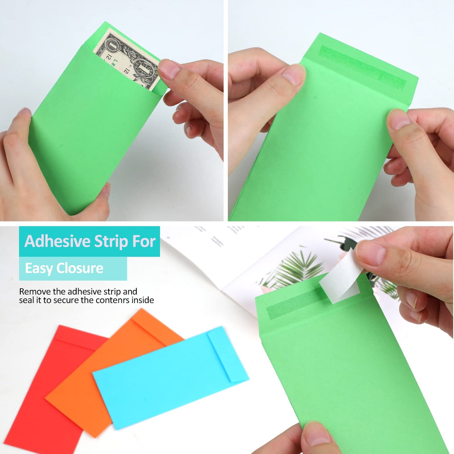 Cash Envelopes -120 Envelopes Money Saving Challenge, 3.2x6.6inch Money Envelopes for Budgeting, Coins, Checks, Gift Cards & Tickets