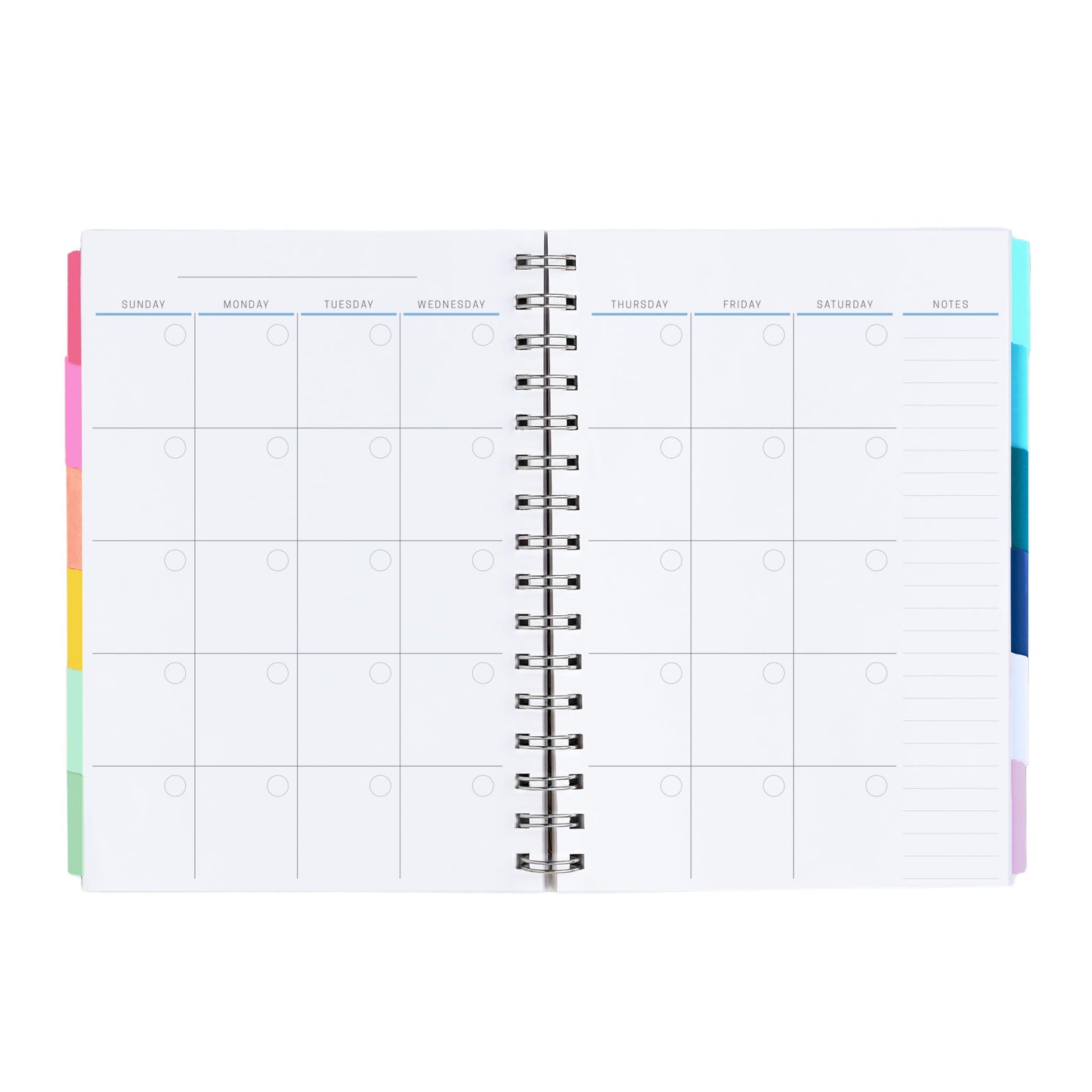 Inspired by Erin Condren A5 Undated Planner, Spiral Bound Daily & Weekly Planner with Monthly Tabs, Portable Organizer for Productivity, Goal Setting, Includes Sticker Sheets, Green Leaves Design