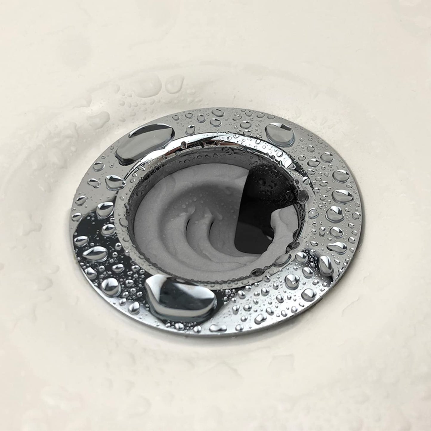 DRAINFUNNEL Bathtub Drain Funnel for Hair Clog Prevention, 2 Size Pack 1.3"-1.7" Tub Drains (Gray)