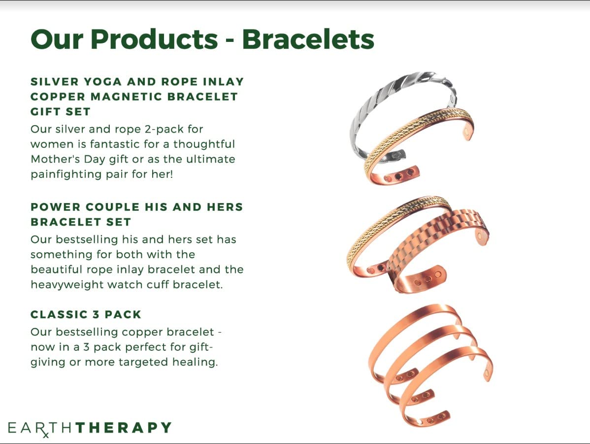 Earth Therapy Bronze Diamond Pattern Magnetic Copper Cuff Bracelet for Men & Women - Adjustable - Ultra Strength