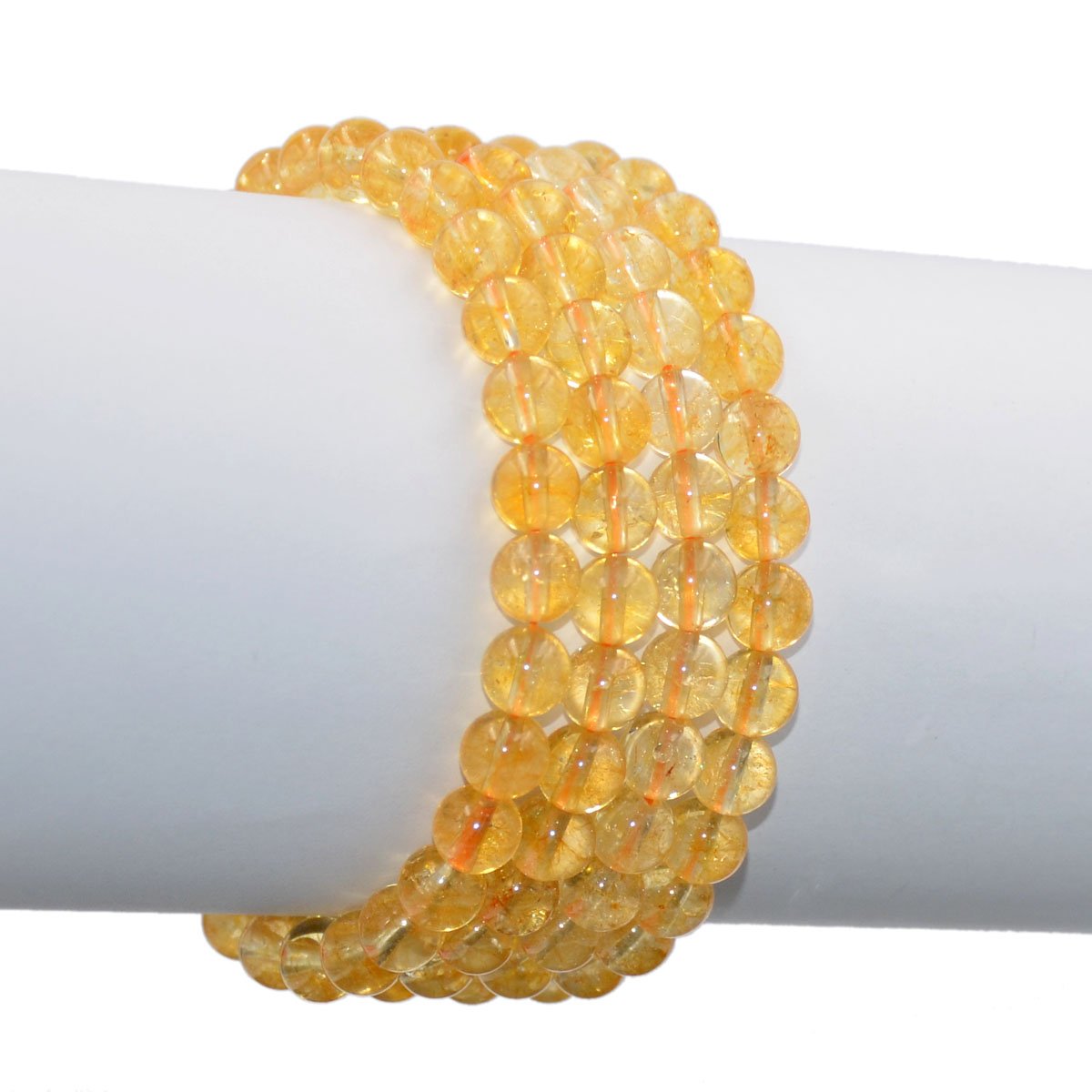 AD Beads Natural Gemstone Round Beads Stretch Bracelet Healing Reiki 8mm (Citrine)