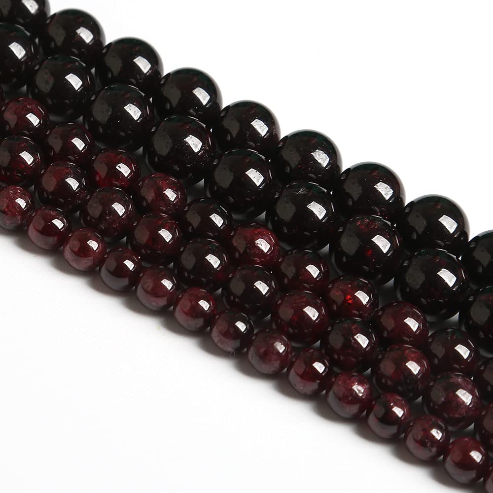 6MM 60PCS Natural Garnet Gemstone Loose Beads for Jewelry Making DIY Bracelet Crystal 1 Strand