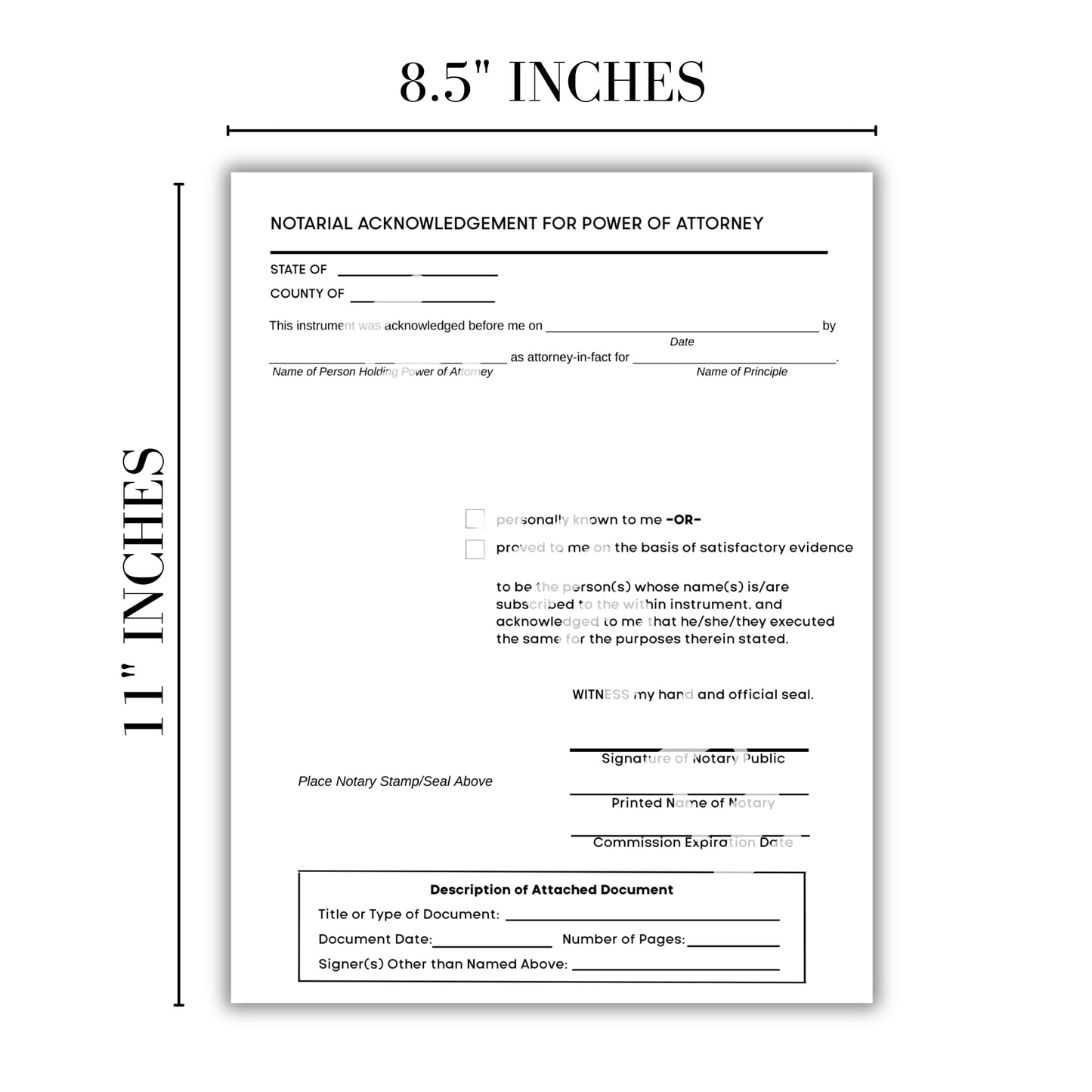 Notary Certificate Bundle 19 Different 8.5x11” Starter Legal Documents for Professionals to Notarize Notarial Legal Bill of Sale Jurat Affidavit POA