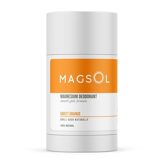 MAGSOL Natural Deodorant for Men & Women | Aluminum Free Deodorant | Gentle on Skin with Sweet Almond Oil & Beeswax | Baking Soda Free | Paraben & Pthalate Free (Sweet Orange)