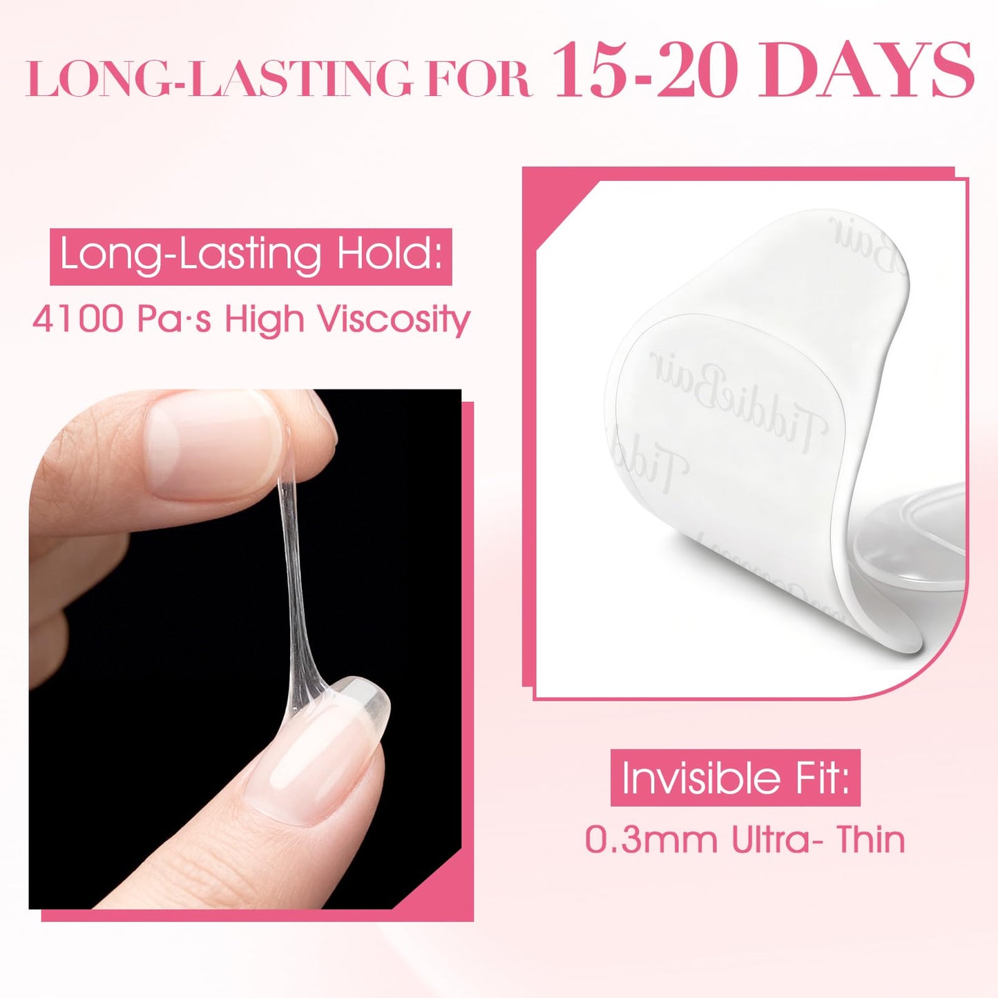 480pcs Strong Hold Nail Adhesive Tabs for Press On Nails –20 Sheets 480pcs 12 Sizes, 0.3mm Ultra Thin Waterproof Breathable Nail Glue Stickers, Daily Wear and Gentle Removal
