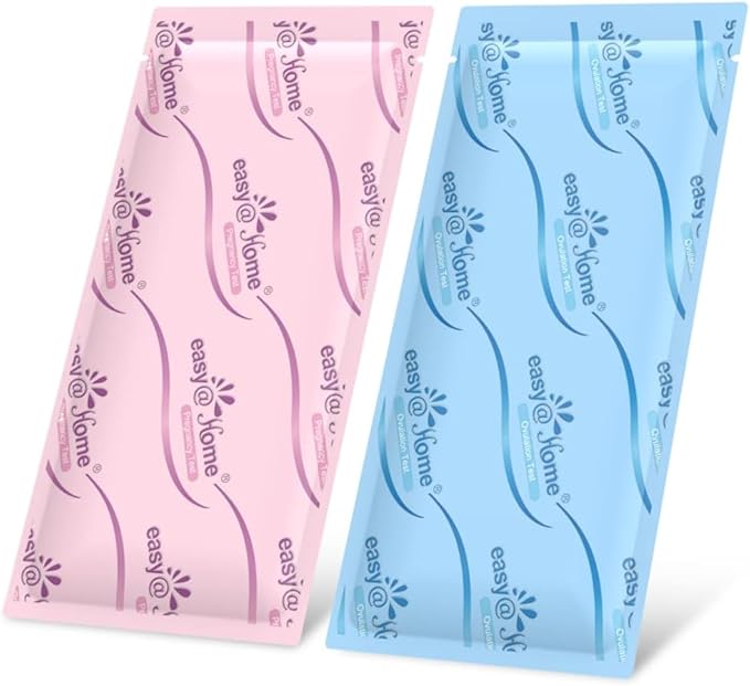Easy@Home Ovulation & Pregnancy Test Strips Kit: 40 Ovulation Strips and 10 Pregnancy Tests– Accurate Fertility Tracker OPK - Powered by Premom APP | 40LH + 10HCG + 50 Urine Cups