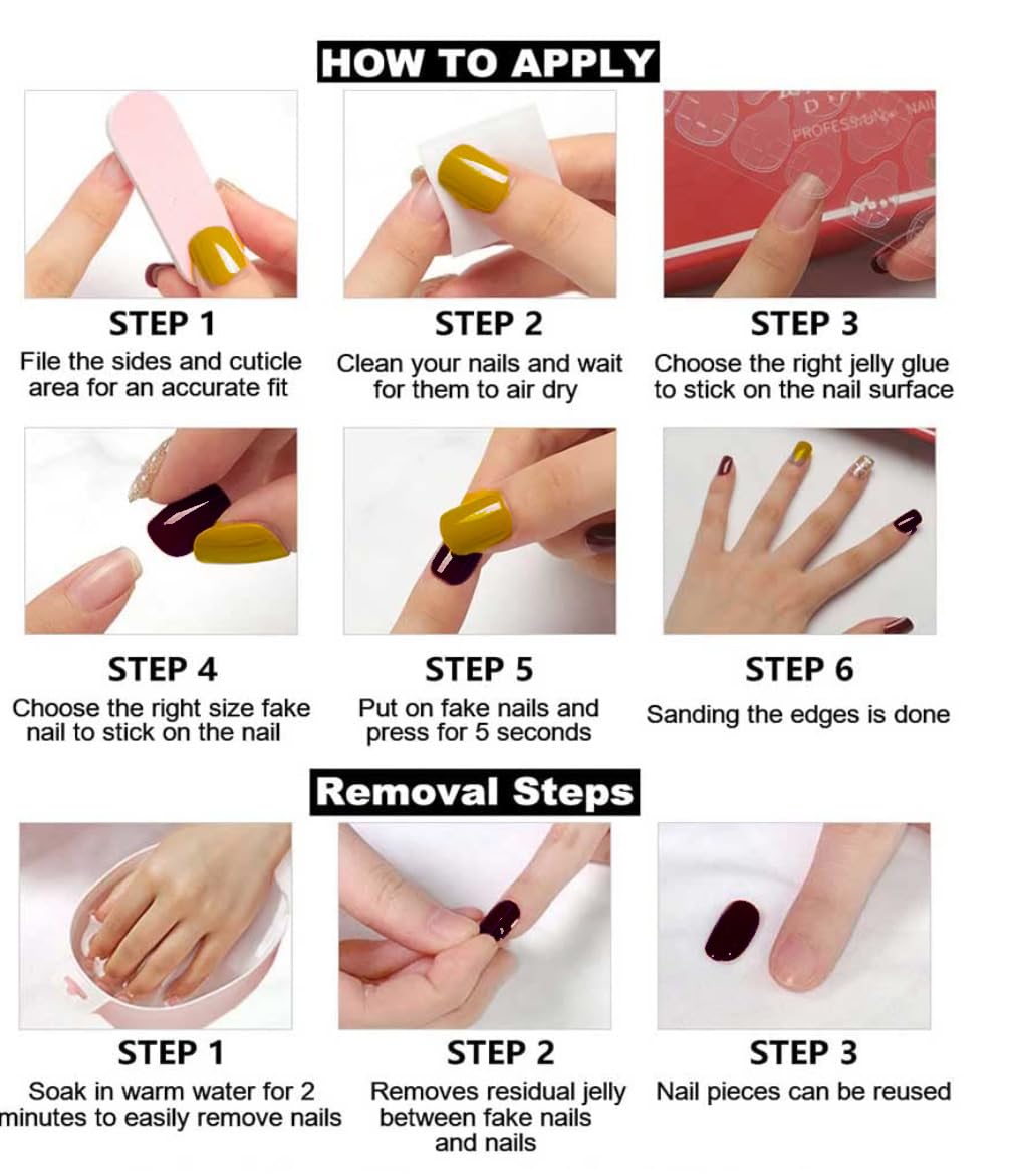 YOYfinee 24Pcs Press on Nails Medium—Short Square Fake Nails Magnetic Cat's Eye Nails. Nude pink (10)