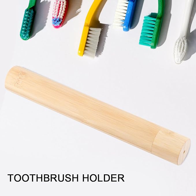 Bamboo Toothbrush Holder, 21×2.8cm Toothbrush Covers, Toothbrushs Holders Travel, Portable, for Traveling, Teeth,
