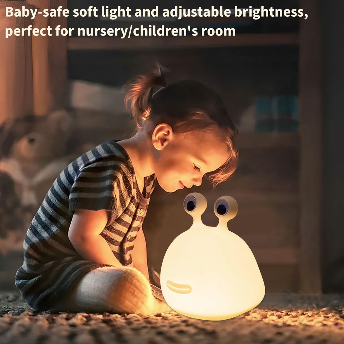 ipalmay Home Night Lights for Kids USB Rechargeable Lamps, ABS+PC Bedside Lamp for Breastfeeding, Touch Control&Timer Setting, White