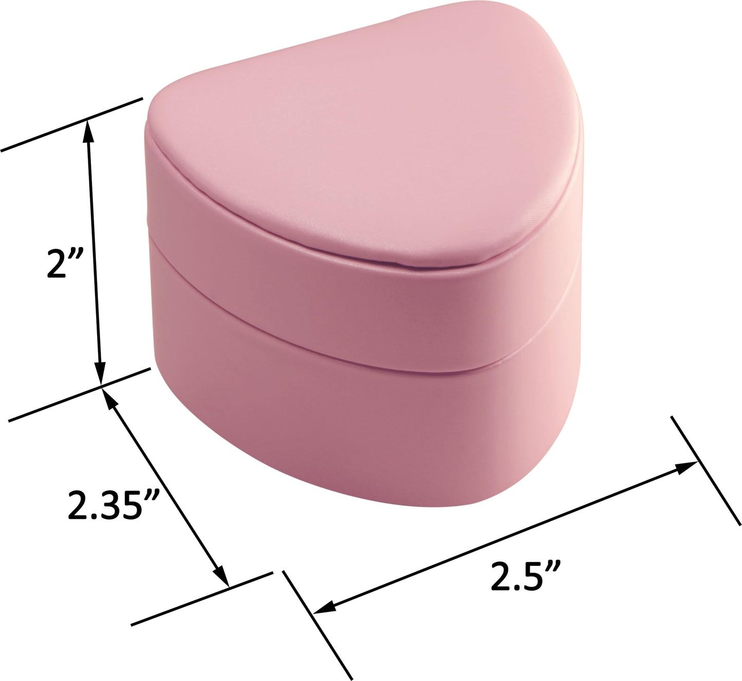 LAODA Heart Shaped Double Couple Ring Box for Wedding & Engagement - Premium PU Leather Two Slot Ring Jewelry Gift Box for Women & Men for Wedding Day Ceremony (1, Pink)