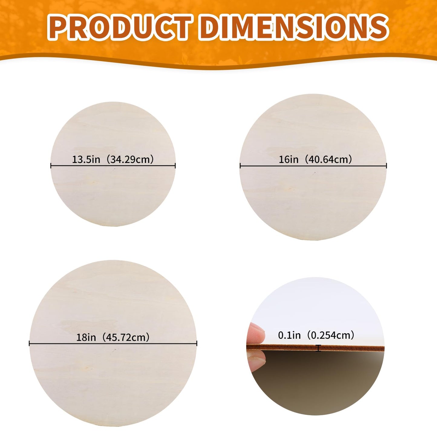 SLNNROA Unfinished Wood Circles for Crafts, Wood Sign Blank Round Wooden Discs for DIY Crafts Door Hanger Sign, Painting, Wooden Plaques for Crafts (12 Pcs,13.5 inch)