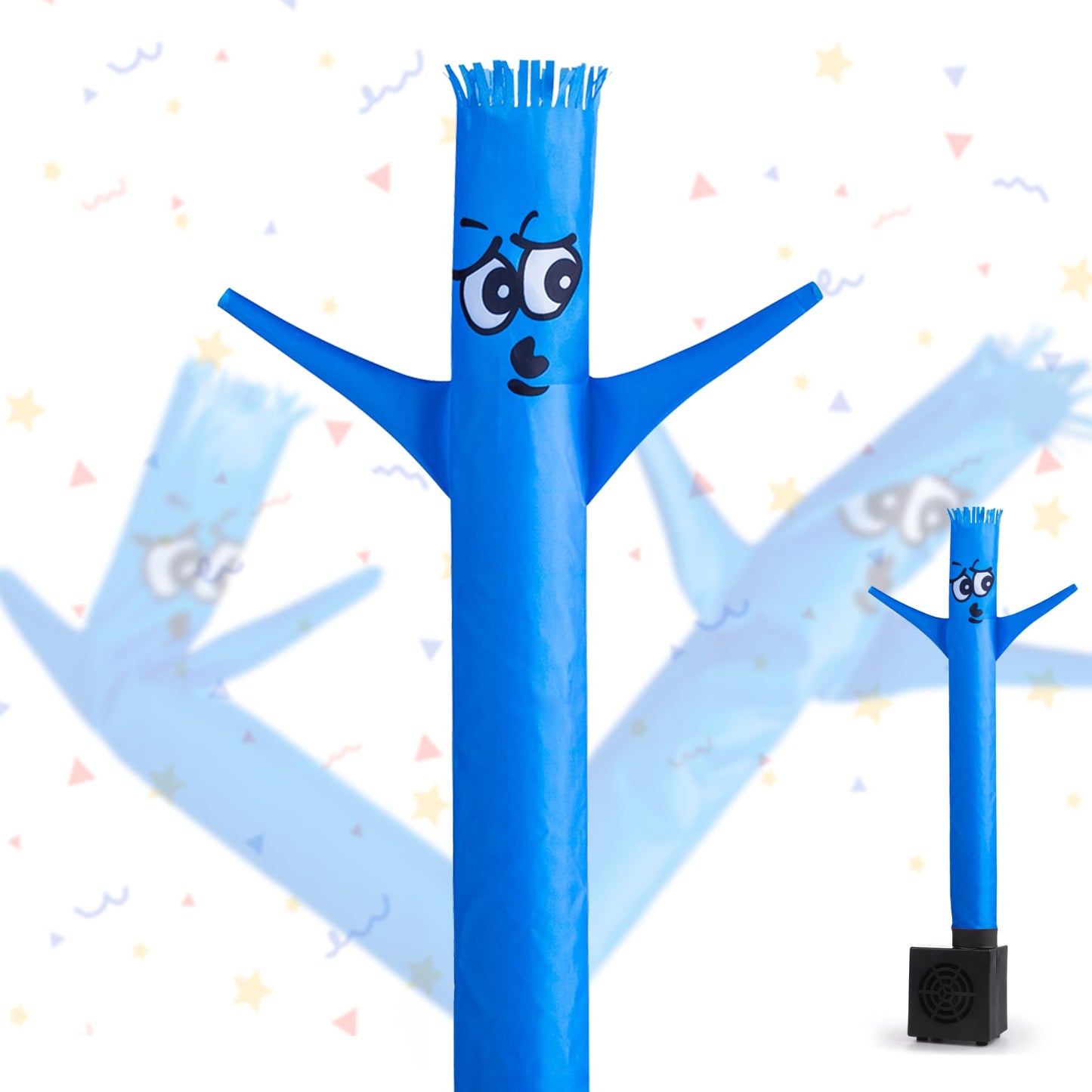 Mealivos Mini Wacky Waving Inflatable Tube Guy with Blower - Easter Desktop Decoration Funny Mini Inflatable Tube Man White Elephant Gift for Office Home Party Store-Blue