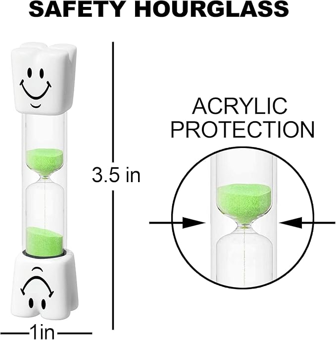 Toothbrush Timer 2 Minute Sand Timer Smile Pattern Tooth Brushing Sand Timer, Mini Hourglass Sand Clock Set for Desk, Decoration (Pack of 2)