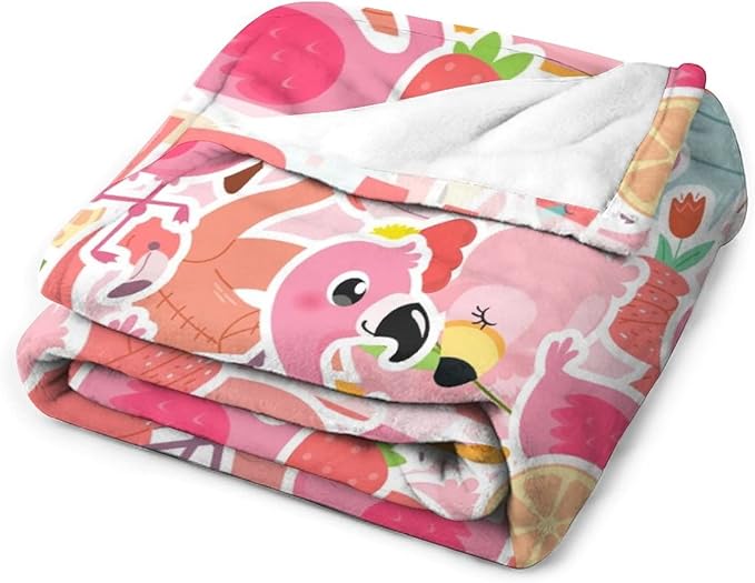 Custom Flamingo Blanket Gifts with Name - 30 x 40 Inches Funny Flamingo Throw for Girls & Women - Pink Soft Fuzzy Plush Blankets for Sofa