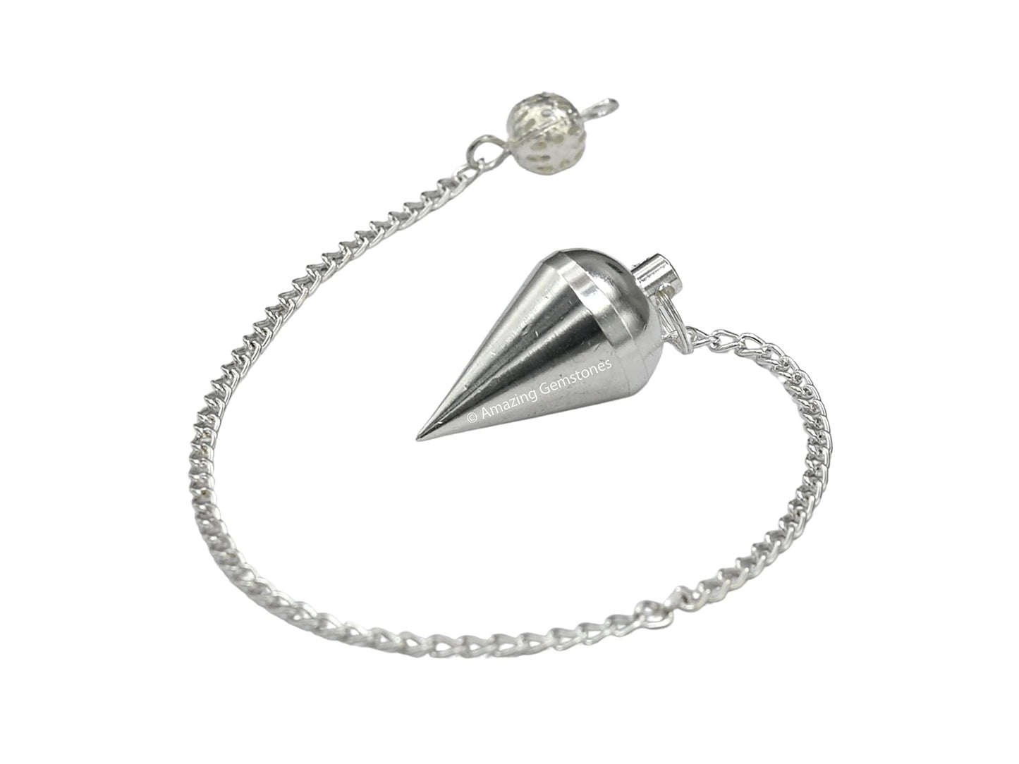 Amazing Gemstone Healing Metal Pendulums for Divination, Silver Dome Cone Steel Copper Pendulum High Energy Pendulo de Bronce Pendulos de Mesa MP103