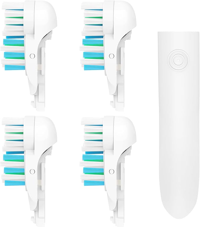 4X Spin Sensitive Toothbrush Dual Clean Cross Replacements Attachments Brush Heads Refill Accessories Compatible with Oral B 4732 3733 4734 Rotating Power Toothbrush Heads & Crisscross Bristles