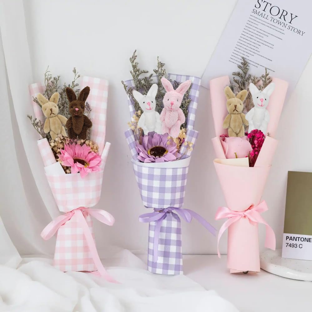 YGbridge Mini Plush Bunny, 12 Pcs Tiny Stuffed Animals, 3.2 Inch Easter Bunny Doll, Soft Rabbit for Easter, Birthday, Wedding Decorations, Easter Basket Stuffers (3.2 Inch)