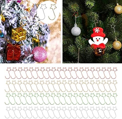20Pcs Christmas Ornaments Hooks Stainless Steel Star Shaped Hangers Christmas Tree Star Shaped Hooks for Party Decorative Metal Five-Pointed Hook Tree Hanging Pendant Decorations