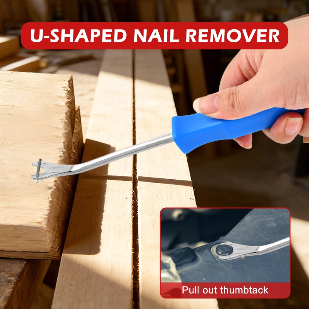 5Pcs Upholstery Staple Remover Tools Set with Nail Puller Pliers End Cutting Pliers Staple Puller Tack Lifter Fastener Remover for Furniture Floor Wall Car Photo Frame
